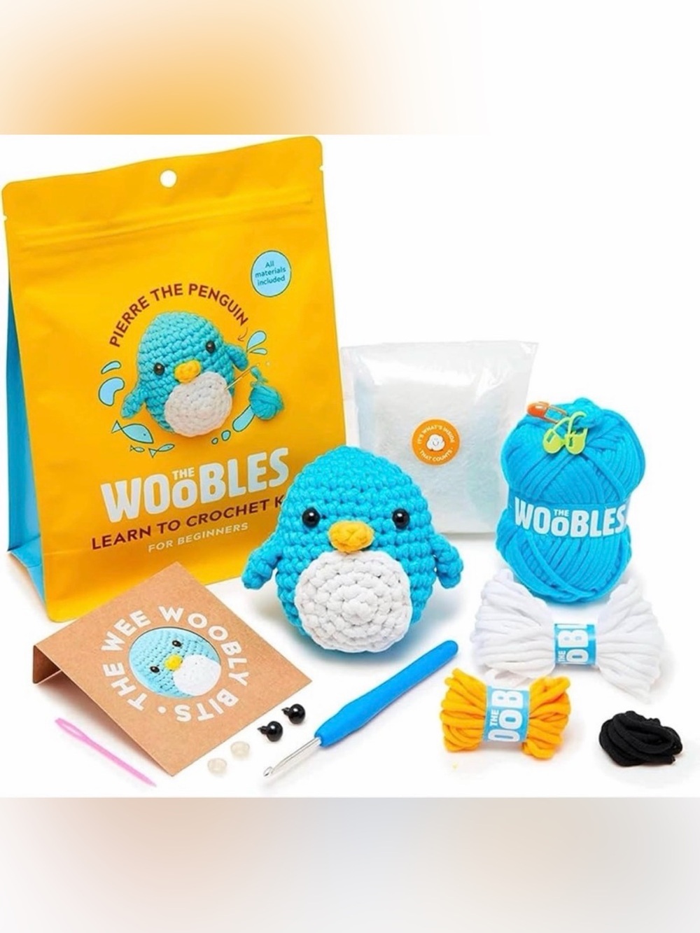 NWT Woobles Pierre Penguin Crochet Kit + Finished Product Kiki The Chick